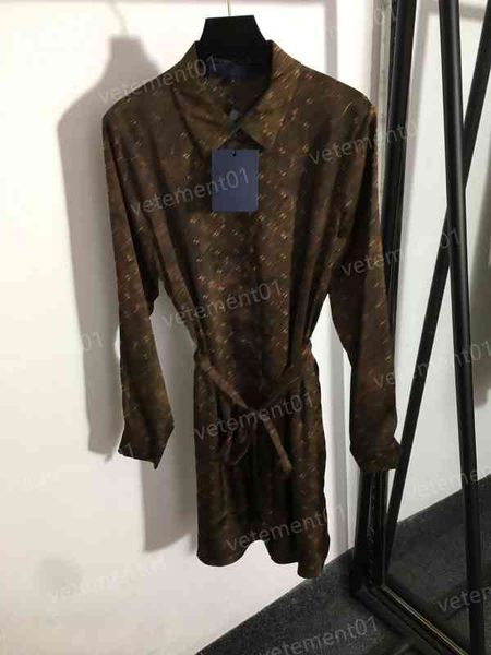 designer womens dresses classic logo print belt lapel high-end long-sleeve dress luxury casual dresses for women clothing, Black;gray
designer womens dresses classic logo print belt lapel high-end long-sleeve dress luxury casual dresses for women clothing, Black;gray
