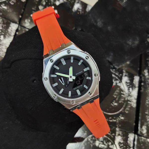 mens sports quartz digital watch 2100 metal dial water resistant world time full function all hands operable oak collection, Slivery;brown
mens sports quartz digital watch 2100 metal dial water resistant world time full function all hands operable oak collection, Slivery;brown