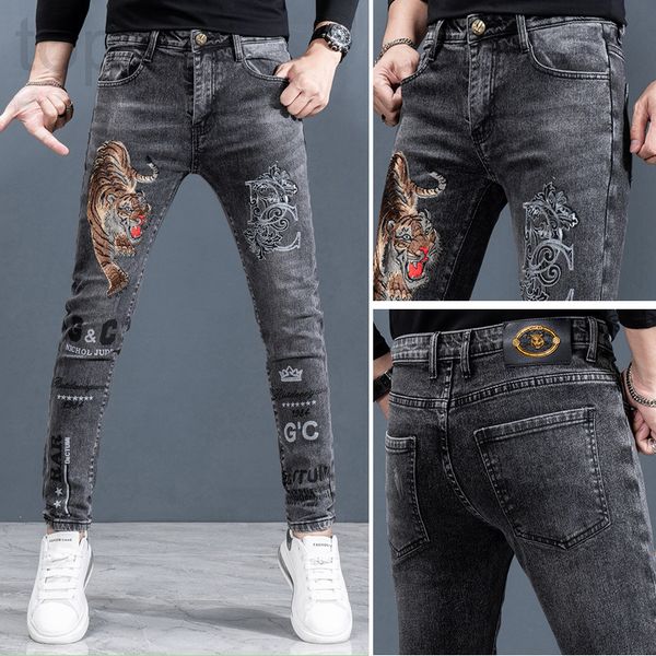 men's jeans designer tiger embroidered jeans men's 2022 spring and summer new slim fit youth pants trend z1n6, Blue
men's jeans designer tiger embroidered jeans men's 2022 spring and summer new slim fit youth pants trend z1n6, Blue