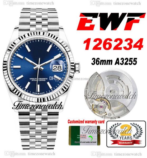 ewf 36mm 126234 a3235 automatic mens watch blue stick markers 904l steel jubileesteel bracelet with same serial card super edition timezonew, Slivery;brown
ewf 36mm 126234 a3235 automatic mens watch blue stick markers 904l steel jubileesteel bracelet with same serial card super edition timezonew, Slivery;brown