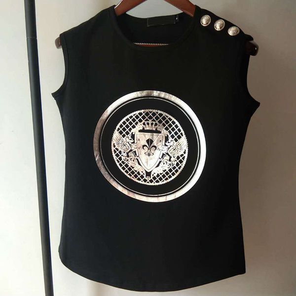 luxury brand new womens tshirts sleeveless vest bronzing sliver letter printed gold buckle pullover simple casual crew neck new, White
luxury brand new womens tshirts sleeveless vest bronzing sliver letter printed gold buckle pullover simple casual crew neck new, White