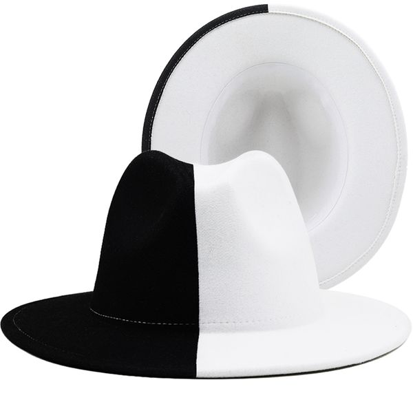 black white patchwork wool felt jazz fedora women wide brim panama party trilby cowboy cap men gentleman wedding hat 220718, Blue;gray
black white patchwork wool felt jazz fedora women wide brim panama party trilby cowboy cap men gentleman wedding hat 220718, Blue;gray