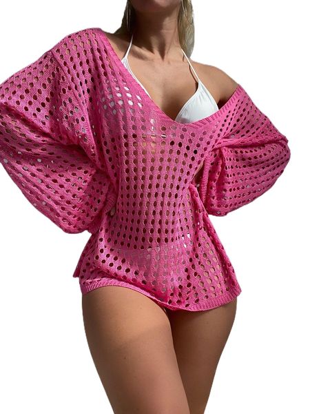 hollow-out cover up n3ip#, White;black