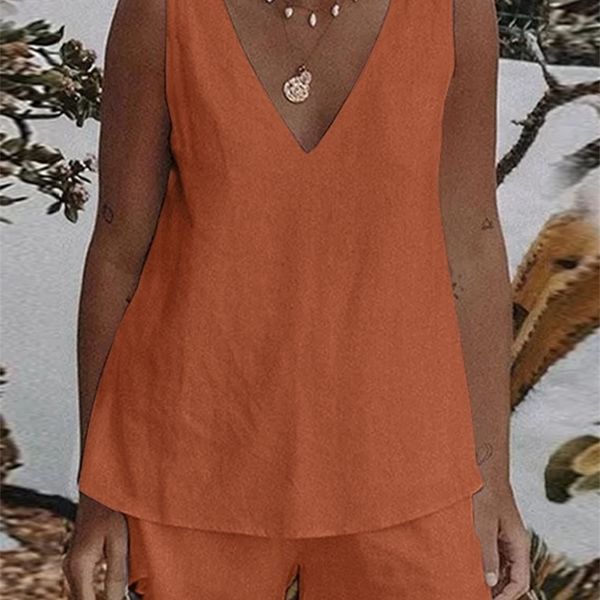 zanzea summer matching sets women casual sleeveless short sets solid tanks and shorts 2pcs loose cotton suits home wear 220627, Gray 
zanzea summer matching sets women casual sleeveless short sets solid tanks and shorts 2pcs loose cotton suits home wear 220627, Gray