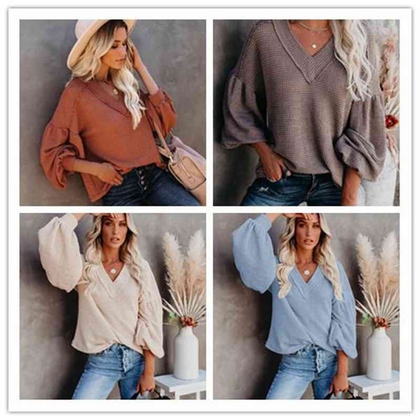 women's t-shirt fashion women's loose v-neck sweater lantern sleeve tv8k, White
women's t-shirt fashion women's loose v-neck sweater lantern sleeve tv8k, White