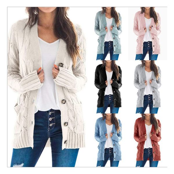 new sweater arrival autumn ladies knitwear solid color women open front button down long sleeve sweater cardigan outwear with pocket, White;black
new sweater arrival autumn ladies knitwear solid color women open front button down long sleeve sweater cardigan outwear with pocket, White;black