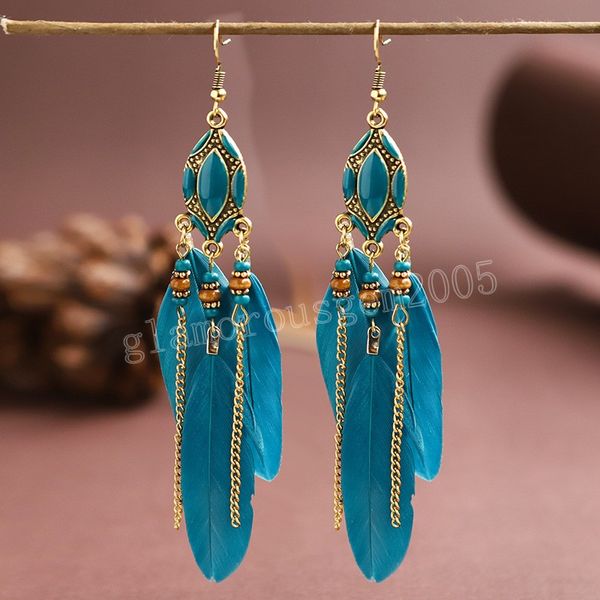 bohemian feather chain long tassel earrings for women wood bead boho gold color dangle earrings wedding jewelry gift, Silver
bohemian feather chain long tassel earrings for women wood bead boho gold color dangle earrings wedding jewelry gift, Silver