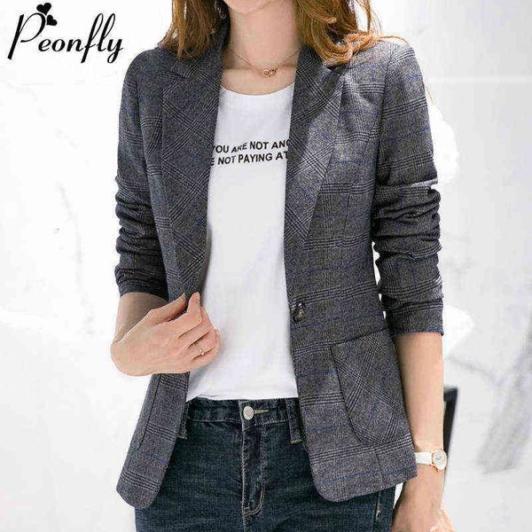 peonfly fashion big size women blazer retro plaid printed single button jacket casual slim vintage vest femme j220813, White;black
peonfly fashion big size women blazer retro plaid printed single button jacket casual slim vintage vest femme j220813, White;black