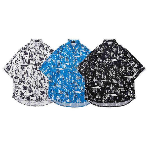 men's casual shirts spring and summer fashion brand supkcnxmc snow mountain ski pattern shirt, White;black
men's casual shirts spring and summer fashion brand supkcnxmc snow mountain ski pattern shirt, White;black