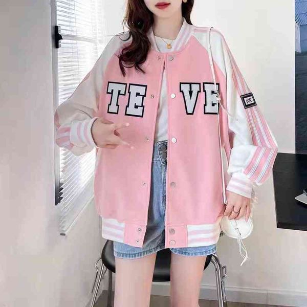 korean spring alphabet embroidery loose large contrast color aging casual baseball jacket women's, Black;brown
korean spring alphabet embroidery loose large contrast color aging casual baseball jacket women's, Black;brown