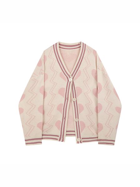 women v neck knitted cardigan sweater female vintage heart pattern knit sweaters long sleeve fashion autumn oversized jumper top, White;black
women v neck knitted cardigan sweater female vintage heart pattern knit sweaters long sleeve fashion autumn oversized jumper top, White;black
