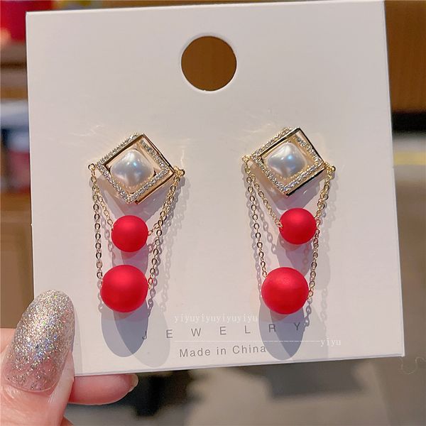 new year's red square earrings print celebrities independent packaging geometric women's red, Golden;silver
new year's red square earrings print celebrities independent packaging geometric women's red, Golden;silver