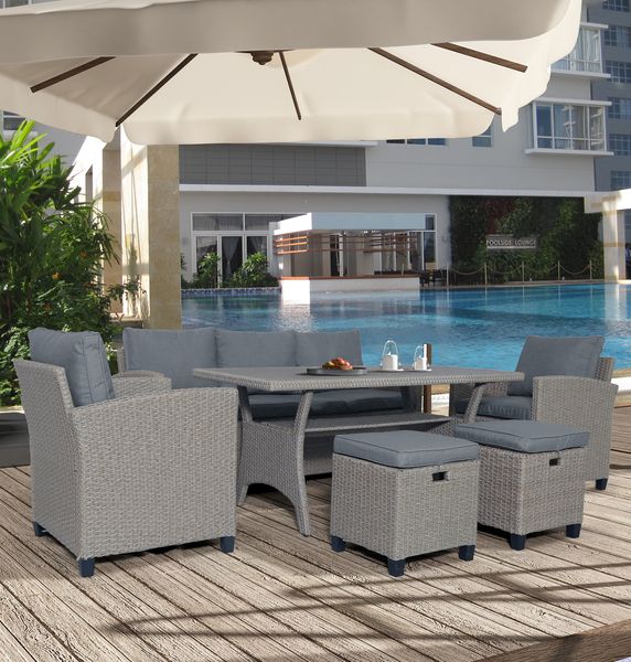 6 piece outdoor rattan rattan set garden backyard sofa chair stool and table
6 piece outdoor rattan rattan set garden backyard sofa chair stool and table