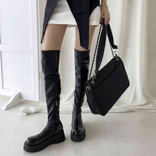 boots autumn round head outdoor boots simple and comfortable knee high korean side zipper elastic 1jlw, Black
boots autumn round head outdoor boots simple and comfortable knee high korean side zipper elastic 1jlw, Black