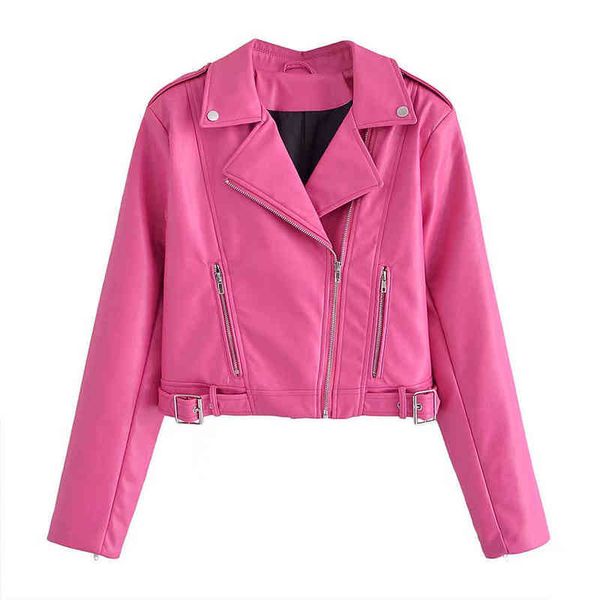 women 2022 new fashion faux leather jacket coat retro lapel long sleeve zipper pocket chic female outerwear mujer l220728, Black
women 2022 new fashion faux leather jacket coat retro lapel long sleeve zipper pocket chic female outerwear mujer l220728, Black