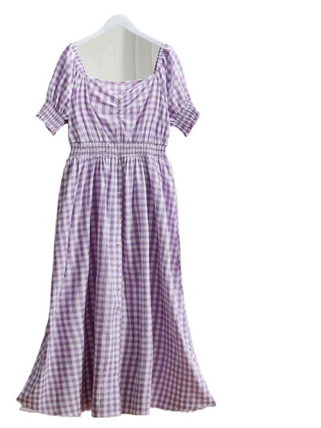 plus 1pc gingham sweetheart neck ruched shirred dress l00a#, Black
plus 1pc gingham sweetheart neck ruched shirred dress l00a#, Black