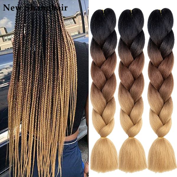 new shanghair ombre braiding hair 24" jumbo braids synthetic hair extensions rainbow, Black
new shanghair ombre braiding hair 24" jumbo braids synthetic hair extensions rainbow, Black