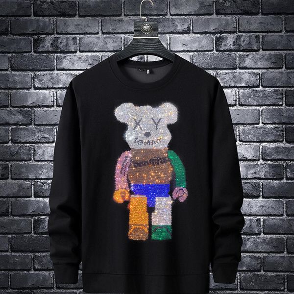 men's hoodies & sweatshirts designer spring men's net red personality diamond bear fashion spirit boy round neck long sleeve trend, Black
men's hoodies & sweatshirts designer spring men's net red personality diamond bear fashion spirit boy round neck long sleeve trend, Black