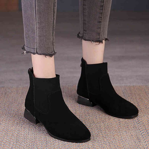slippers short boots women's autumn winter british style martin thick heel low frosted cow leather large size 43 shoes cxfq, Black
slippers short boots women's autumn winter british style martin thick heel low frosted cow leather large size 43 shoes cxfq, Black
