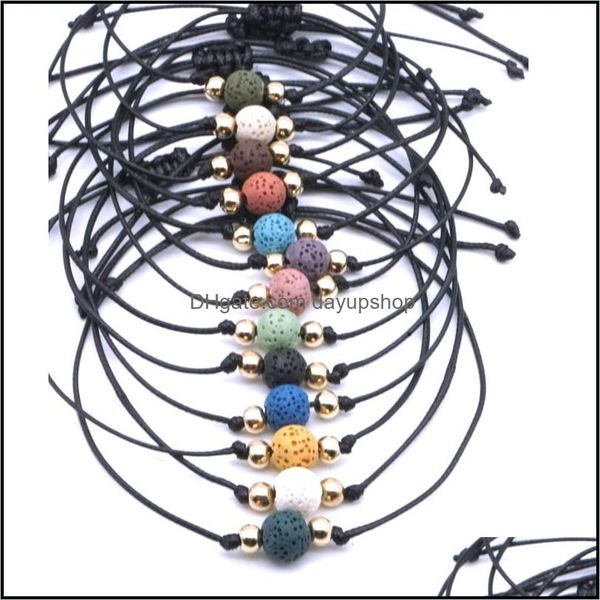 charm bracelets 8mm colorf black white lava stone beads lover couple bracelet adjustable rope wristband essential oil diffu dayupshop dhr6j, Golden;silver
charm bracelets 8mm colorf black white lava stone beads lover couple bracelet adjustable rope wristband essential oil diffu dayupshop dhr6j, Golden;silver