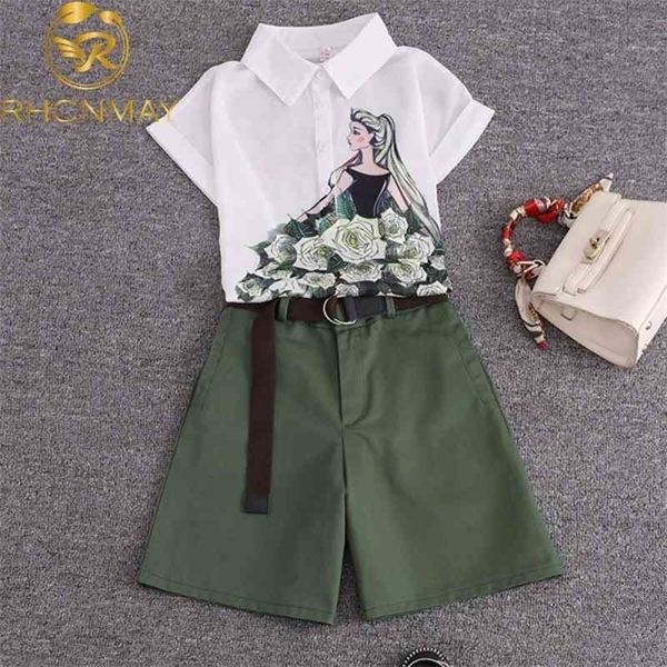 summer 2 pieces suits girl print chiffon blouse shirt women shorts set women two piece set tracksuit with belt 210331, Gray
summer 2 pieces suits girl print chiffon blouse shirt women shorts set women two piece set tracksuit with belt 210331, Gray