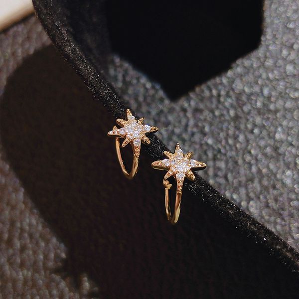 six-pointed star ear clip korean dongdaemun without pierced female french rhinestone earrings cold style graceful eardrop, Golden
six-pointed star ear clip korean dongdaemun without pierced female french rhinestone earrings cold style graceful eardrop, Golden