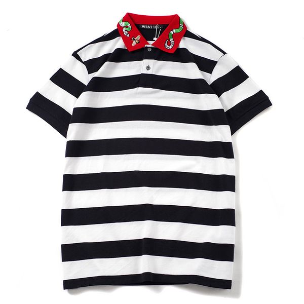 high new novelty 2020 men punk embroidered bee snake fashion polo shirts shirt hip hop skateboard cotton polo tee #a2, White;black
high new novelty 2020 men punk embroidered bee snake fashion polo shirts shirt hip hop skateboard cotton polo tee #a2, White;black