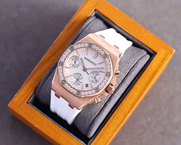 37mm royal watch steel case 26236 7750 machine automatic chronograph womens watch diamond bezel 6 second hands rubber strap sapphire glass m, Slivery;brown
37mm royal watch steel case 26236 7750 machine automatic chronograph womens watch diamond bezel 6 second hands rubber strap sapphire glass m, Slivery;brown