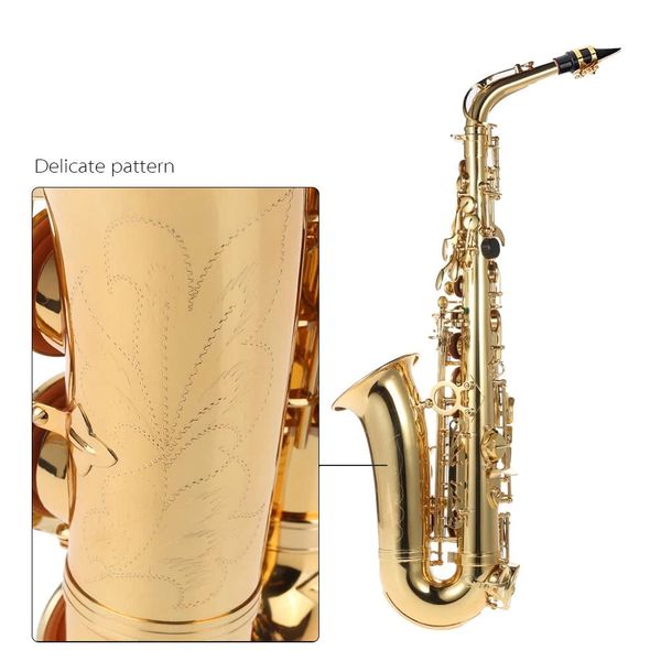 brass saxophone lacquered gold e flat sax 802 keys type woodwind brass instruments with cleaning brush case accessories
brass saxophone lacquered gold e flat sax 802 keys type woodwind brass instruments with cleaning brush case accessories