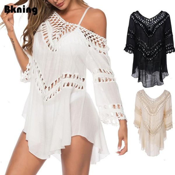 white cover up swimsuit tunic beach dress summer women saida de praia ups, White;black
white cover up swimsuit tunic beach dress summer women saida de praia ups, White;black
