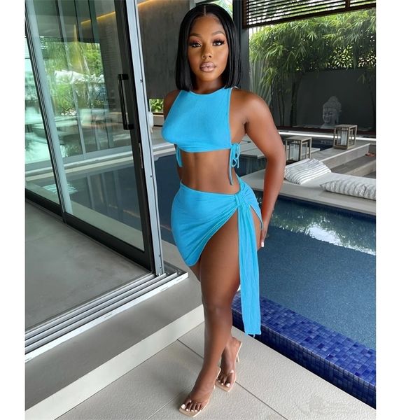 knitted ribbed two piece set bandage crop bodycon mini skirts beachwear outfits summer club matching y2k clothes 220506, White
knitted ribbed two piece set bandage crop bodycon mini skirts beachwear outfits summer club matching y2k clothes 220506, White