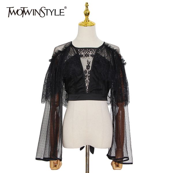 white patchwork lace shirt for women o neck long sleeve see through short blouse female fashion clothing 210423
white patchwork lace shirt for women o neck long sleeve see through short blouse female fashion clothing 210423
