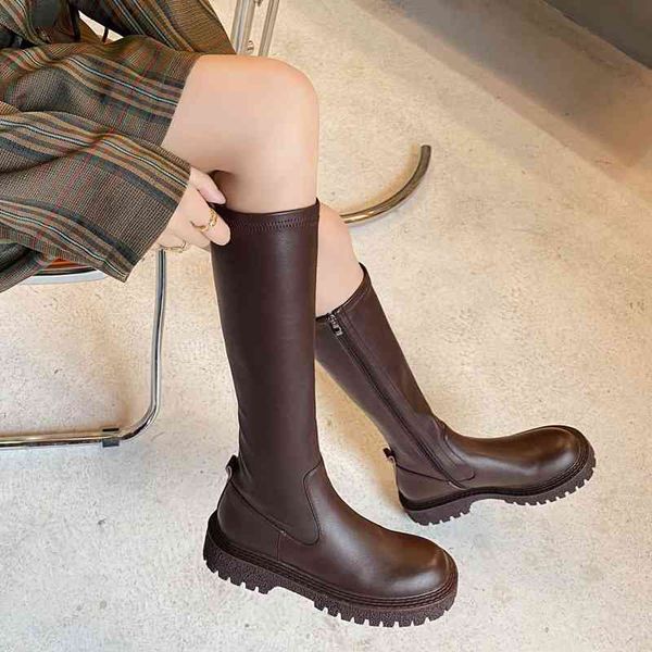 boots autumn and winter high tube muffin bottomed knight boots side zipper square head simple comfortable elastic thin 7hp7, Black
boots autumn and winter high tube muffin bottomed knight boots side zipper square head simple comfortable elastic thin 7hp7, Black