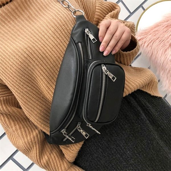 women's black waist bag pu leather belt bags shoulder crossbody chest bag female chain fanny pack waterproof banana hip purse 220513
women's black waist bag pu leather belt bags shoulder crossbody chest bag female chain fanny pack waterproof banana hip purse 220513