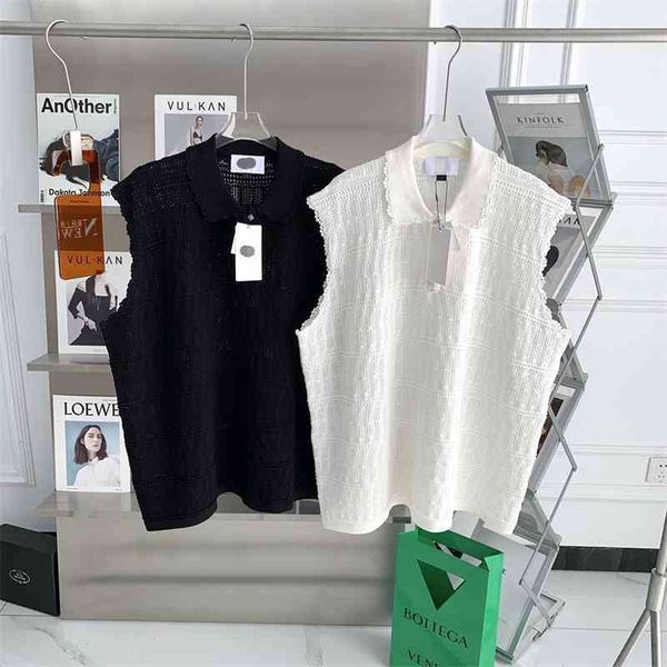 women's sweaters im ~ spring and summer hollowed out jacquard sleeveless polo collar fashionable atmosphere casual versatile vest women, White;black
women's sweaters im ~ spring and summer hollowed out jacquard sleeveless polo collar fashionable atmosphere casual versatile vest women, White;black