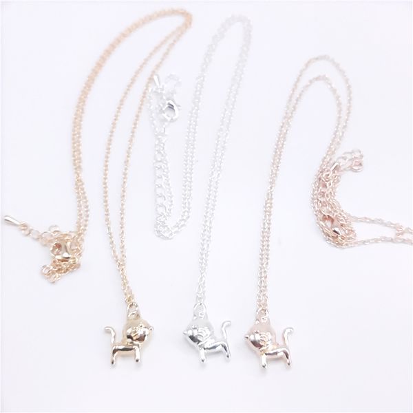 trendy big head cat pendant necklaces cute animal style clavicle chain for women 18k gold plated necklace, Silver
trendy big head cat pendant necklaces cute animal style clavicle chain for women 18k gold plated necklace, Silver