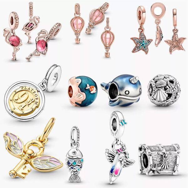 925 sterling silver 2021 new summer flamingo castle charm fit for women pandora bracelet diy, Black
925 sterling silver 2021 new summer flamingo castle charm fit for women pandora bracelet diy, Black