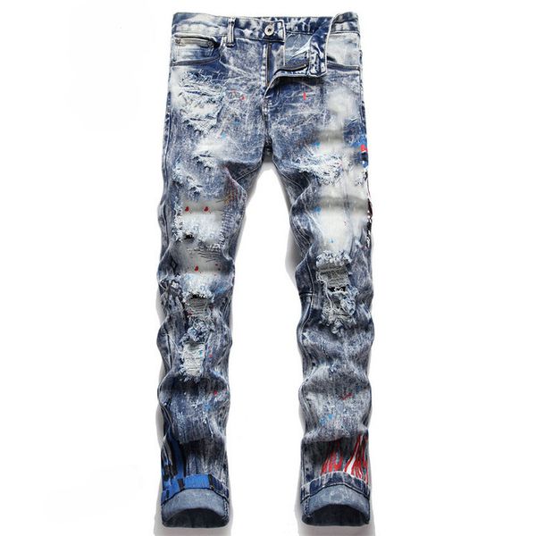 2022mens designer jeans star high elastics distressed ripped slim fit motorcycle biker denim for men s fashion black pants6699, Blue
2022mens designer jeans star high elastics distressed ripped slim fit motorcycle biker denim for men s fashion black pants6699, Blue