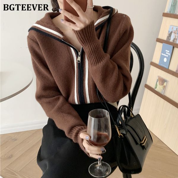 casual hooded patchwork knitted open stitch cardigans women long sleeve zippers female sweaters 2021 autumn winter, White;black
casual hooded patchwork knitted open stitch cardigans women long sleeve zippers female sweaters 2021 autumn winter, White;black