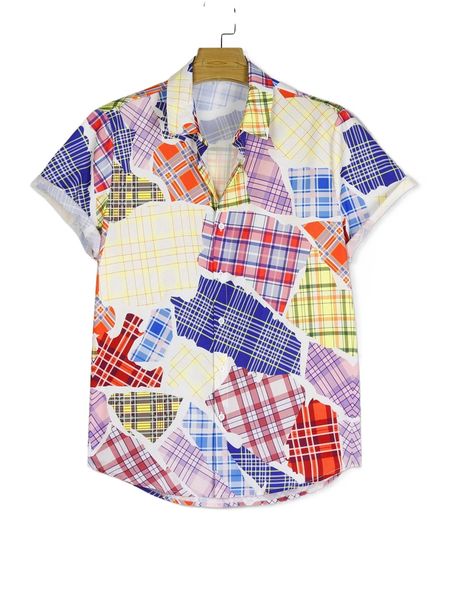 romwe guys plaid patchwork shirt f8gt#, White;black
romwe guys plaid patchwork shirt f8gt#, White;black