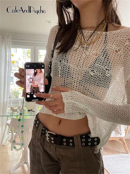 cuteandpsycho fairycore y2k distressed crochet pullovers summer aesthetic 2000s knit smock loose oversized casual shirts 220816, White;black
cuteandpsycho fairycore y2k distressed crochet pullovers summer aesthetic 2000s knit smock loose oversized casual shirts 220816, White;black