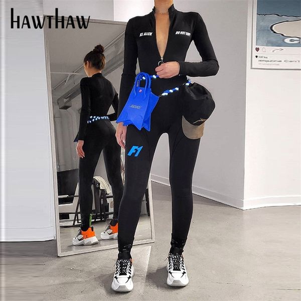 hawthaw women autumn winter long sleeve zipper letter print bodycon jumpsuit romper overall female clothing streetwear 220713, Black;white
hawthaw women autumn winter long sleeve zipper letter print bodycon jumpsuit romper overall female clothing streetwear 220713, Black;white