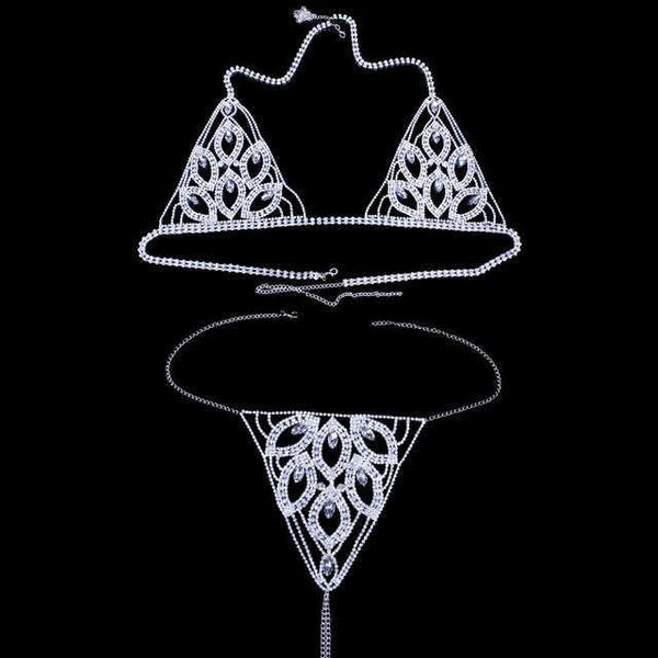 novel leaf type rhinestone bikini body chain nightclub charming diamond inlaid underwear chest chain women, Gray
novel leaf type rhinestone bikini body chain nightclub charming diamond inlaid underwear chest chain women, Gray