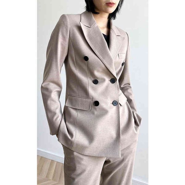 women's two piece pants same style in the early spring temperament suit set two-piece worsted wool coat female, White
women's two piece pants same style in the early spring temperament suit set two-piece worsted wool coat female, White