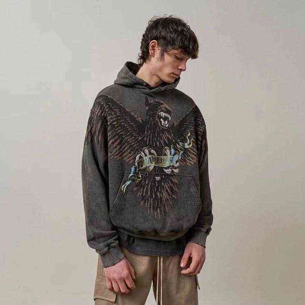 eagle present dog print hoodie high street vintage washed old men, Black
eagle present dog print hoodie high street vintage washed old men, Black