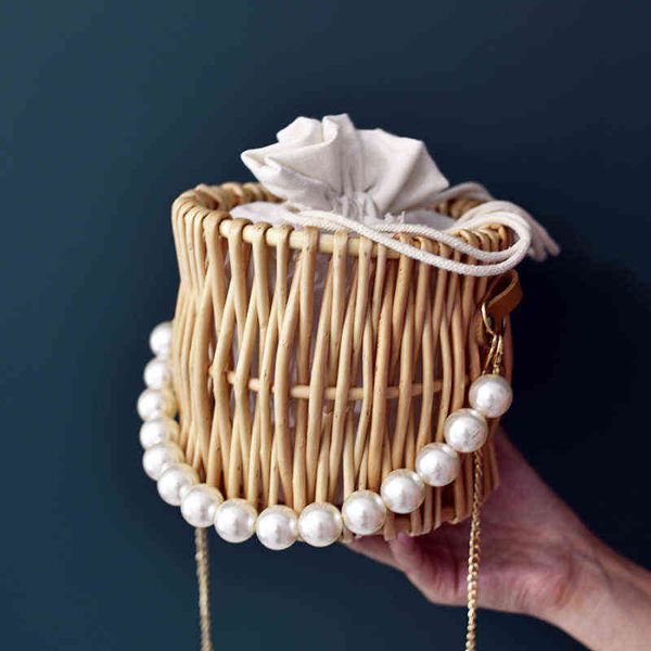 pearl bag women's hand woven hand