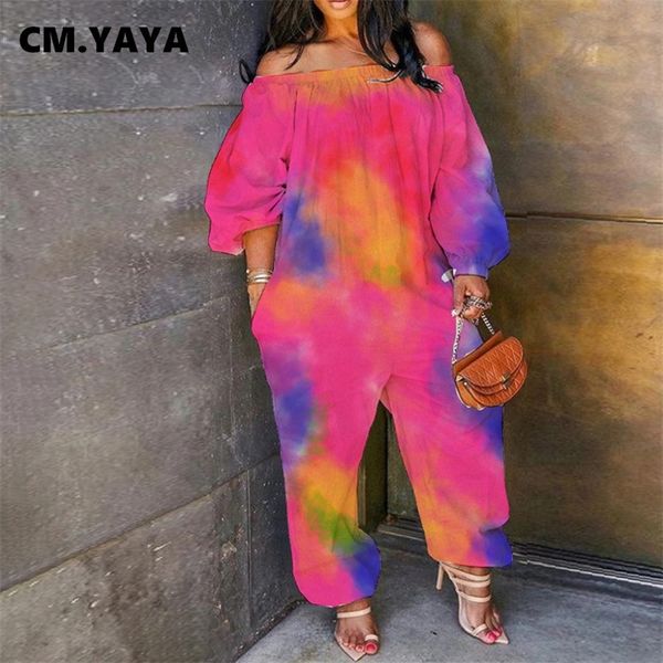 cm.yaya tie dye off shoulder slash neck women's haren jumpsuit streetwear active short sleeve romper overalls outfits 220412, Black;white
cm.yaya tie dye off shoulder slash neck women's haren jumpsuit streetwear active short sleeve romper overalls outfits 220412, Black;white
