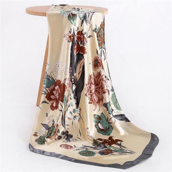 summer silk square scarf women designer floral print satin scarves for lady foulard bandana scarfs female neckerchief, Blue;gray
summer silk square scarf women designer floral print satin scarves for lady foulard bandana scarfs female neckerchief, Blue;gray