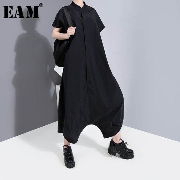 eam loose fit women black long big size jumpsuit new high waist pocket pants fashion spring summer 1u644 y200904, Black;white
eam loose fit women black long big size jumpsuit new high waist pocket pants fashion spring summer 1u644 y200904, Black;white