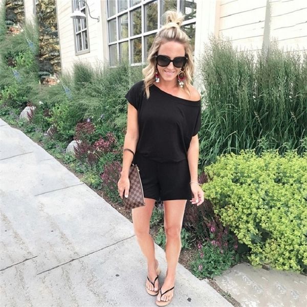 ale new summer jumpsuits short sleeve womens solid color casual playsuits one shoulder off jumpsuit short pants lady t200527, Black;white
ale new summer jumpsuits short sleeve womens solid color casual playsuits one shoulder off jumpsuit short pants lady t200527, Black;white